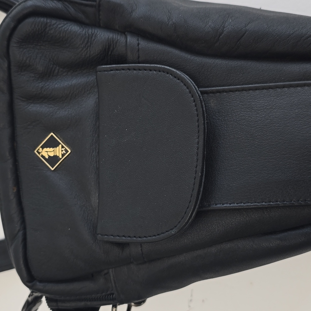 Vintage Black Leather Padded Camera Shoulder  Bag Korea Detachable Strap - Picture 3 of 15